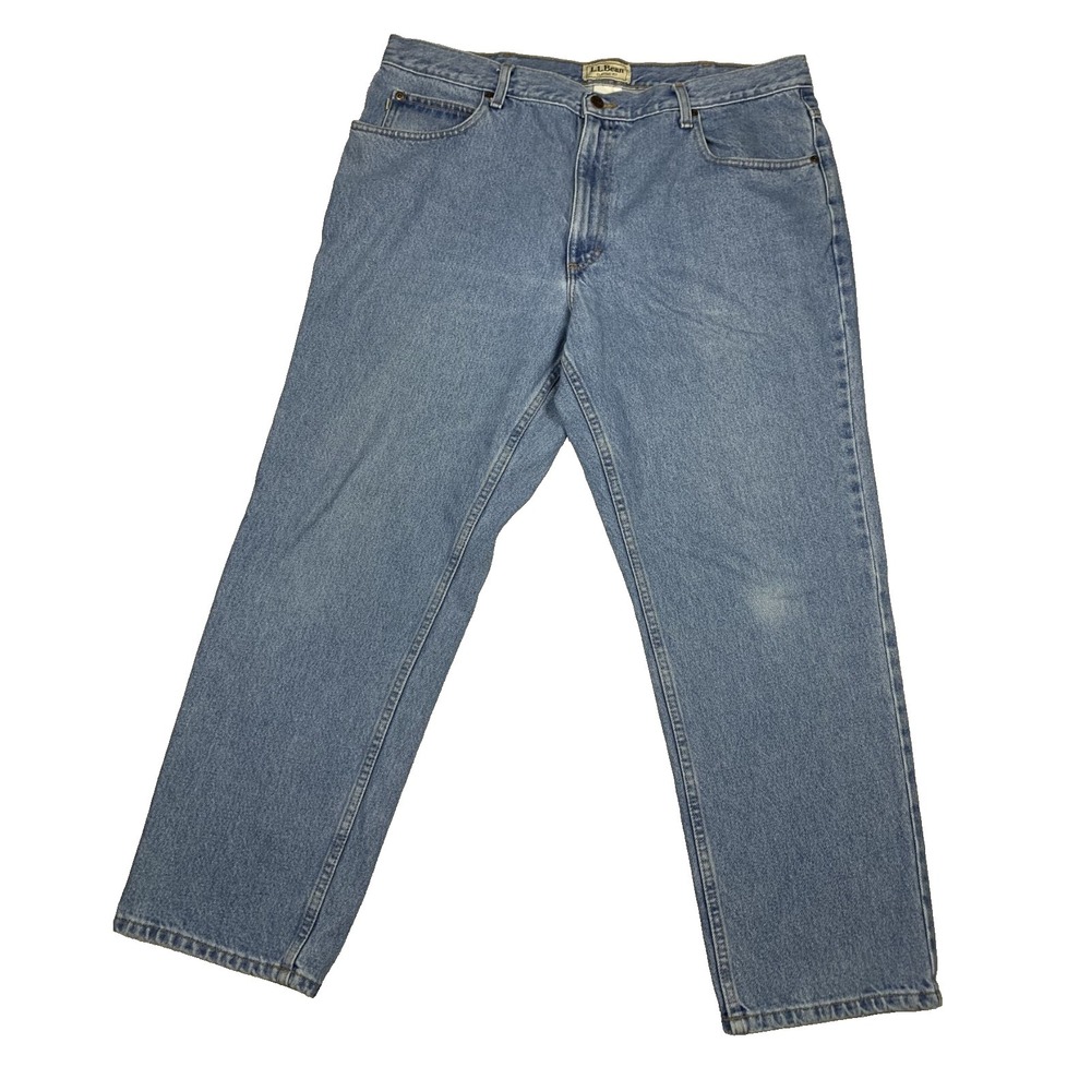 LL Bean Jeans Mens 40x29 Classic Fit Blue Denim Straight Leg Cotton Pants